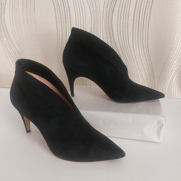 Derek Lam Shooties Black Suede 8 Designer Evening Wear Pointed Toe Heels - Picture 2 of 16
